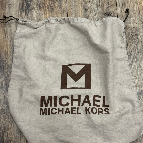 MICHAEL KORS cream linen large purse tote bag dust bag storage w/drawstring - Picture 1 of 1